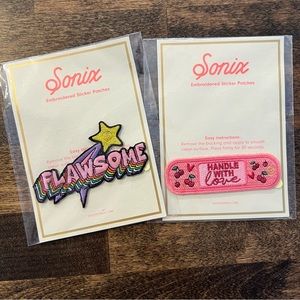 NWT SONIX Embroidered 2 Sticker Patches Bundle